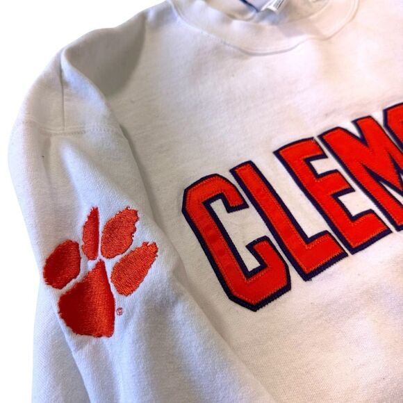 Champion White Clemson Collegiate Apparel Apparrell Unisex Large - Picture 4 of 8